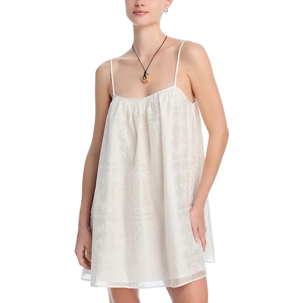 NWT Aqua Embroidered Swim Coverup, Eggshell, XL